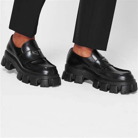 prada mens loafers|Prada monolith loafers men.